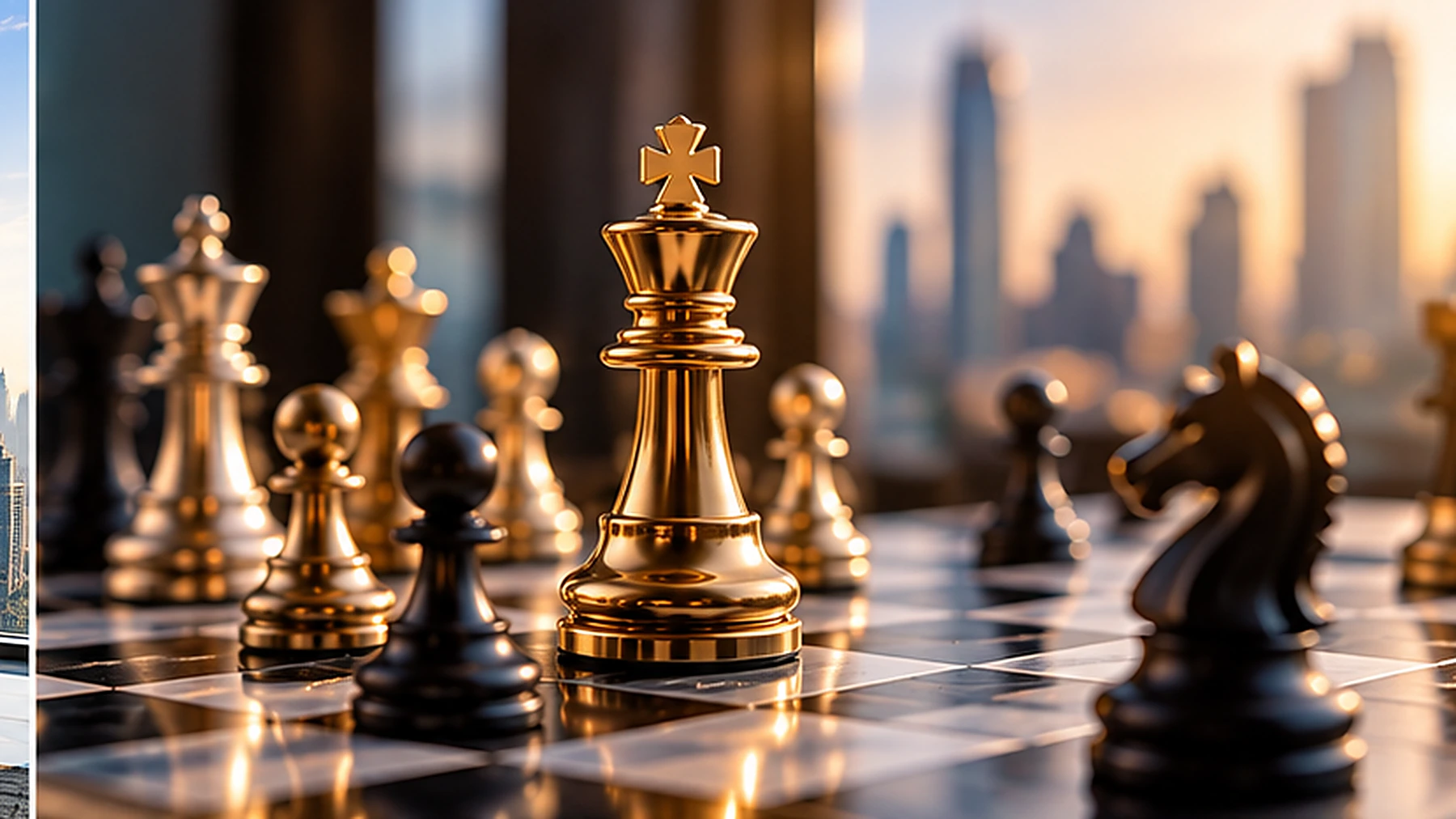 Strategic chess pieces representing structured thinking and long-term business decisions